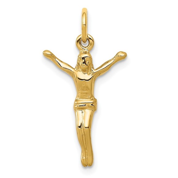 Million Charms 10k Yellow Gold Religious Crucifix Necklace Charm Pendant